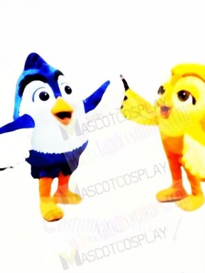 College Blue and Yellow Bird Mascot Costumes