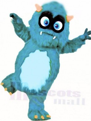Fluffy Blue Monster Mascot Costume