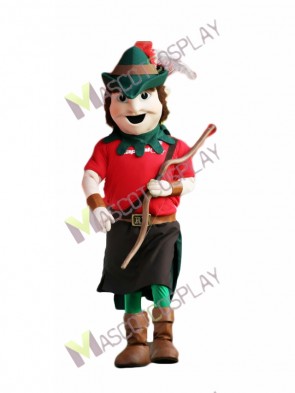 Robin Hood Mascot Costume in Green Hat