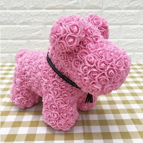 Pink Rose Puppy Dog Flower Puppy Dog Best Gift for Mother's Day, Valentine's Day, Anniversary, Weddings and Birthday