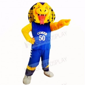 Sports Cobra Snake with Blue Shirt Mascot Costumes Cartoon