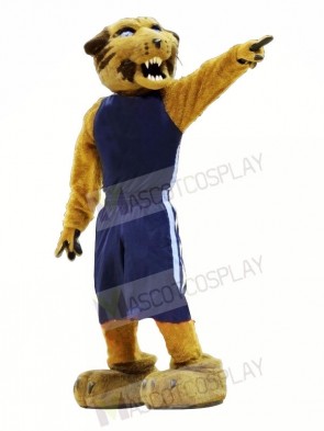 Sport Wildcat with Blue Suit Mascot Costumes Animal