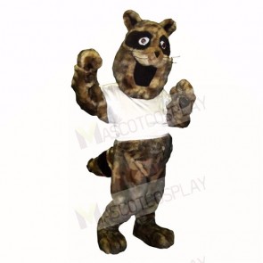 Sport Racoon with White Shirt Mascot Costumes Cartoon