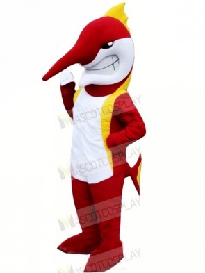 Red Marlin Fish Mascot Costume Cartoon