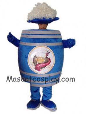 Blue Beer Bottle Round Beer Barrel Bucket Mascot Costume For Promotion