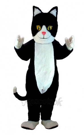 Black and White Cat Mascot Costume