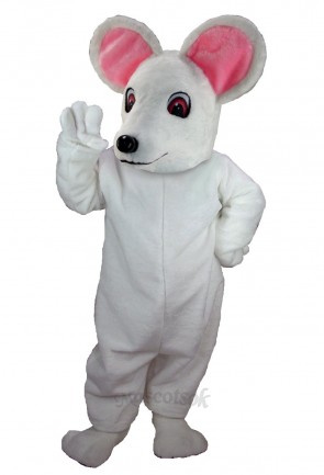 Albino White Mouse Mascot Costume