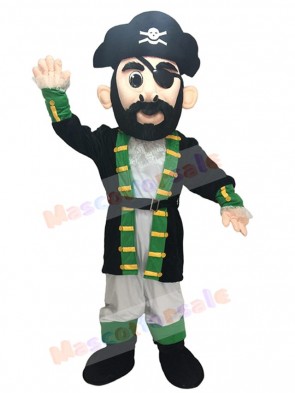 Green Cuff Captain Blythe Pirate Mascot Costume