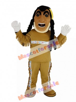 Funny Yellow Feathers Indian Mascot Costume