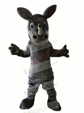Grey Rhino with Big Eyes Mascot Costumes