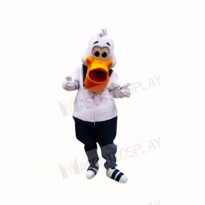 Sport Pelican with White Clothes Mascot Costumes Cartoon