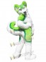 Green and White Husky Fursuit Mascot Costume