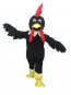 Black Rooster Mascot Costume with Red Cockscomb