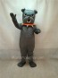 Grey Bulldog with Red Collar Mascot Costume