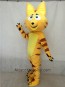 Light Yellow Cat Adult Mascot Costume with Brown Stripes