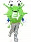 Green Virus Mascot Costume Cartoon 