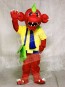 Red Dragon with Yellow Shirt and Green Bag Mascot Costumes 