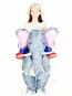 Grey Elephant Carry me Ride On Inflatable Halloween Christmas Costumes for Kids