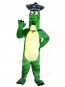 Green Dinosaur with Hat Mascot Costumes Animal