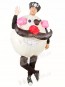 Round Face Captain Pirate Inflatable Halloween Xmas Costumes for Adults