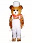 hoo-Choo Bear with Overalls & Hat Christmas Mascot Costume