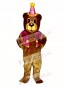 New Birthday Bear with Vest & Hat Mascot Costume