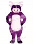 Cute Purple Bull Mascot Costume