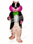 Pink Mink with Vest, Glasses & Bowtie Mascot Costume