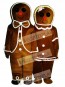 Gingerbread Boy (on left) Mascot Costume