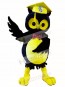 Black Owl with Yellow Graduation Cap Mascot Costumes Animal
