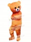 Laugh Smile Light Brown Bear Mascot Costumes with Pink Cheek Line Town Friends 