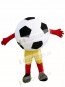 Black Ball Football Mascot Costumes with Yellow Shorts