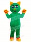 Green Cat with Yellow Ears and Paws Mascot Costumes Animal
