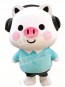 Pig with Headset Mascot Costumes Cartoon