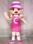 Pink Hat Girl Blonde Mascot Costumes Cartoon People