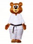 White Karate Suit Bear Mascot Costumes Animal