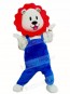Red Mane Blue Overalls Lion Mascot Costumes Animal 