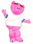 Pink Pig in White Shirt Mascot Costumes Farm Animal