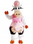 Cow in Pink Dress Mascot Costume