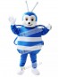 Blue and White Bee Mascot Costume