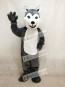 White and Grey Husky Dog Mascot Costume