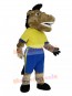 Broncho Horse in Yellow T-Shirt Mascot Costume