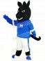 Black Horse in Blue Mascot Costume Animal	