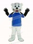 Polar Bear with Blue Jessry Mascot Costume Animal