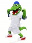 Sport Alligator with White Suit Mascot Costumes Cartoon	