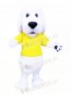 Cute White Dog with Yellow T-shirt Mascot Costumes Animal