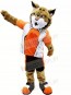 Bobcat with Orange Suit Mascot Costumes Animal