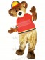 Brown Bear with Red T-shirt Mascot Costume Aniaml