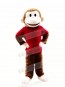 Happy Monkey with Red T-shirt Mascot Costumes Cheap