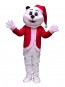 Sugar Plum Bear Mascot Costume with Christmas Hat and Suit 